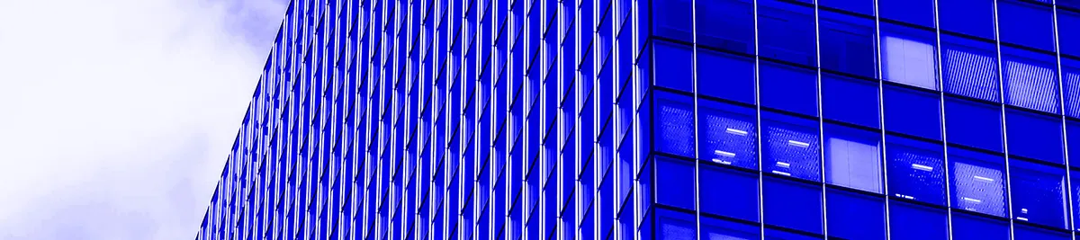 blue skyscraper building