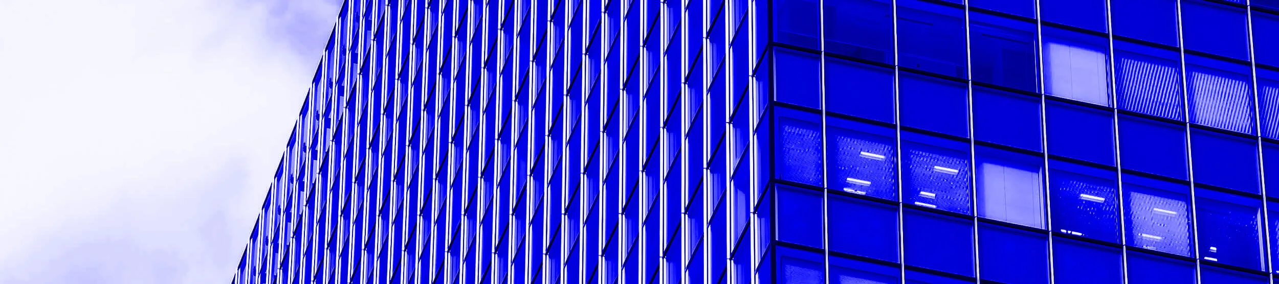 blue skyscraper building
